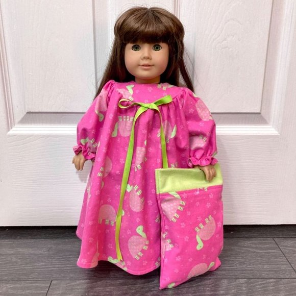 Hand Crafted Other - Doll Nightgown Pillow Pink Green fits American Girl and 18” Dolls New Doll Cloth